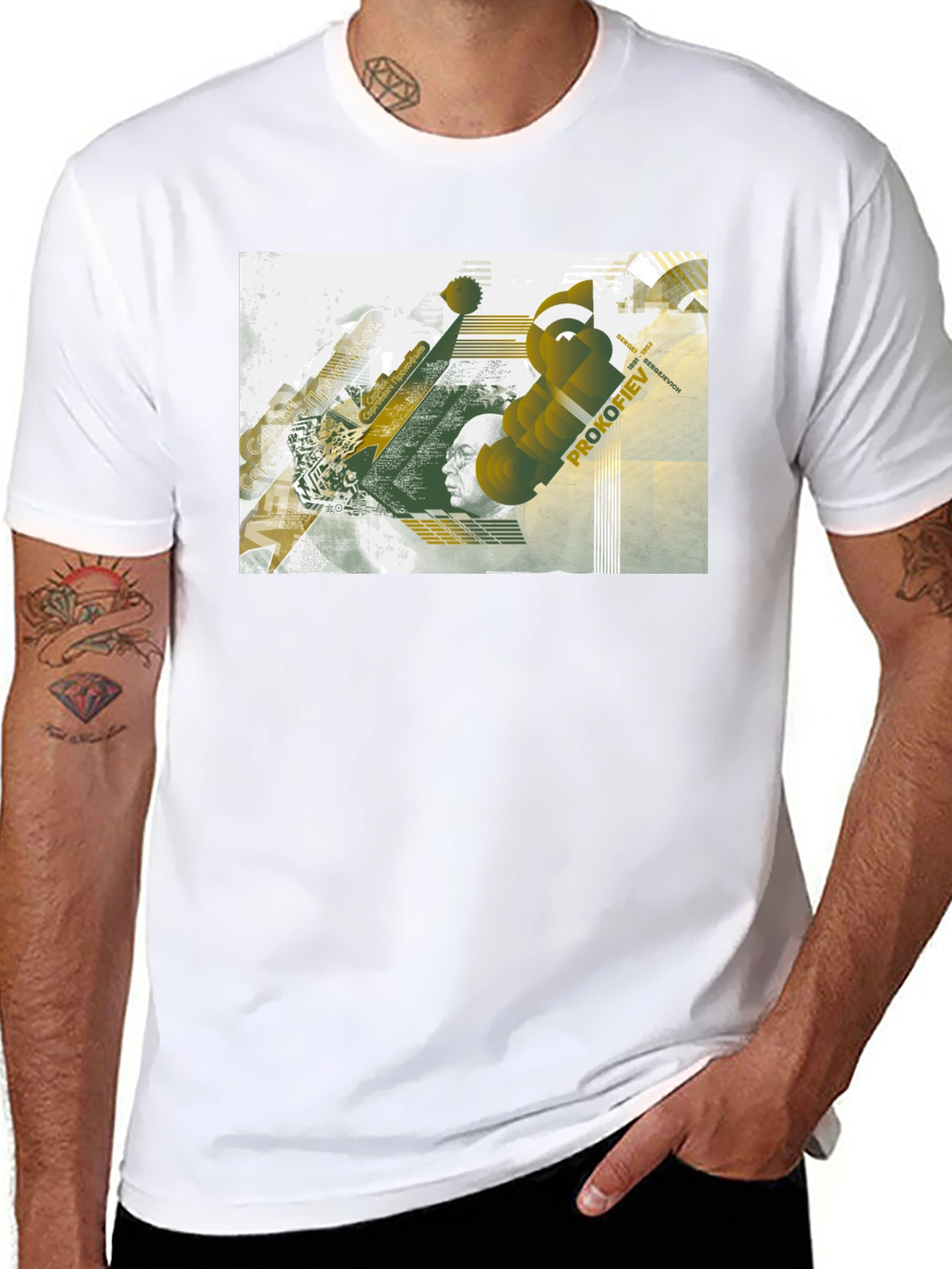 Abstract Prokofiev Graphic Black T-Shirt