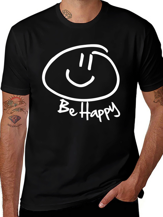 Be Happy Graphic T-Shirt - Black