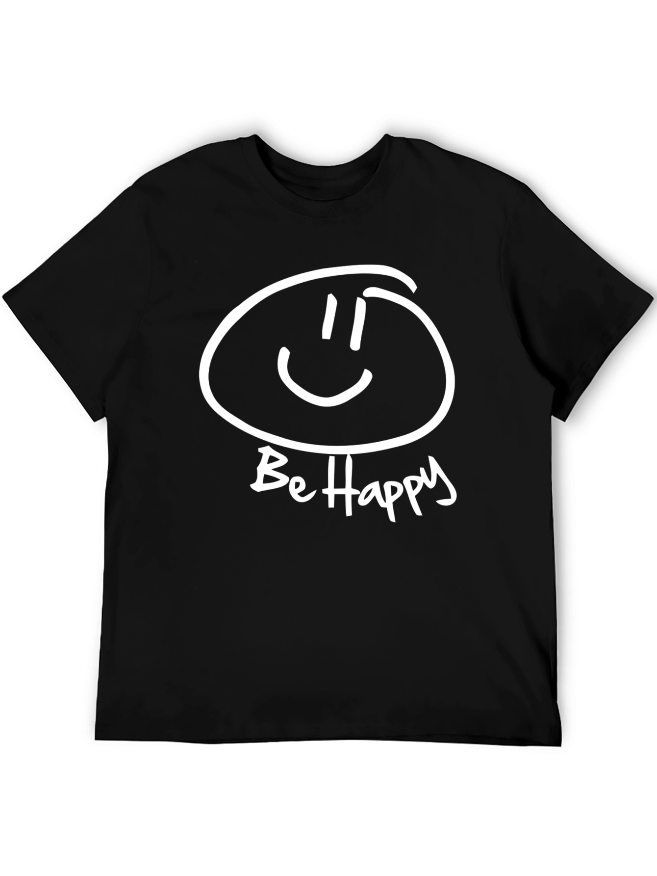 Be Happy Graphic T-Shirt - Black