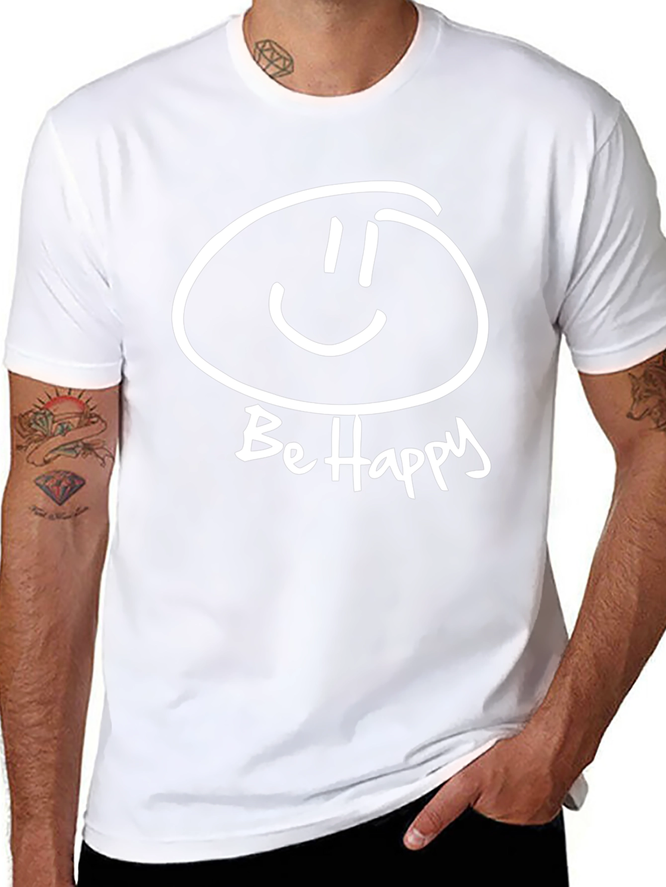 Be Happy Graphic T-Shirt - Black