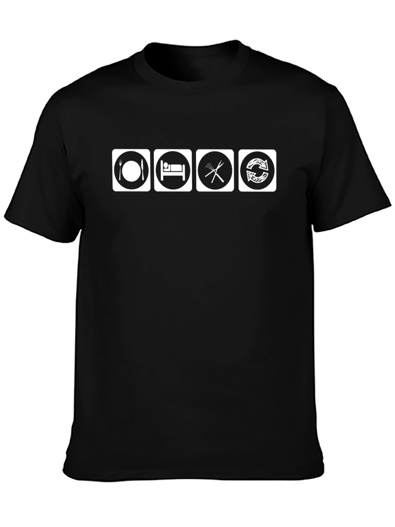 Eat Sleep Chopsticks Repeat Black T-Shirt