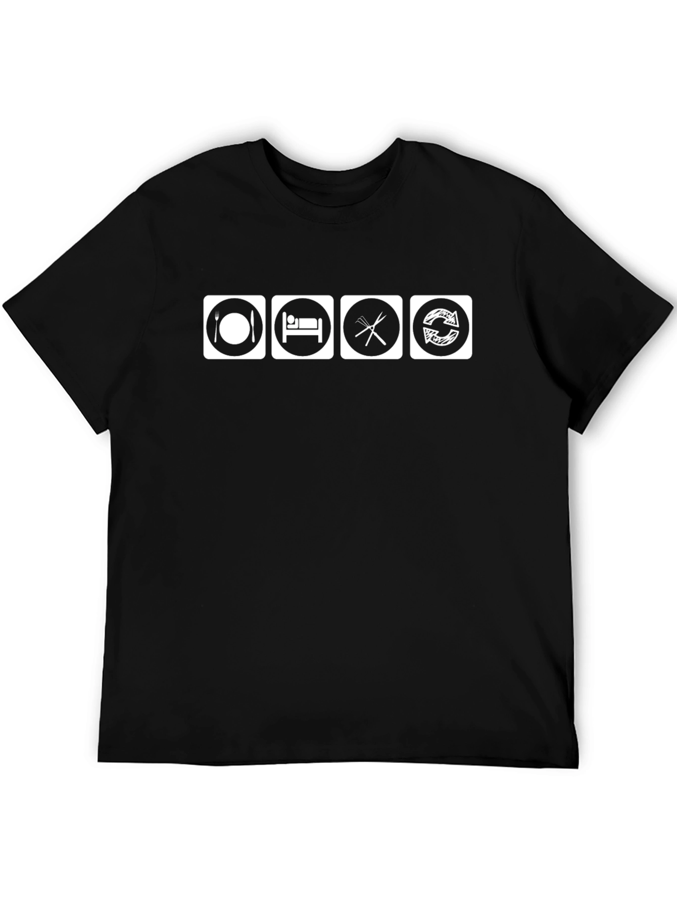 Eat Sleep Chopsticks Repeat Black T-Shirt