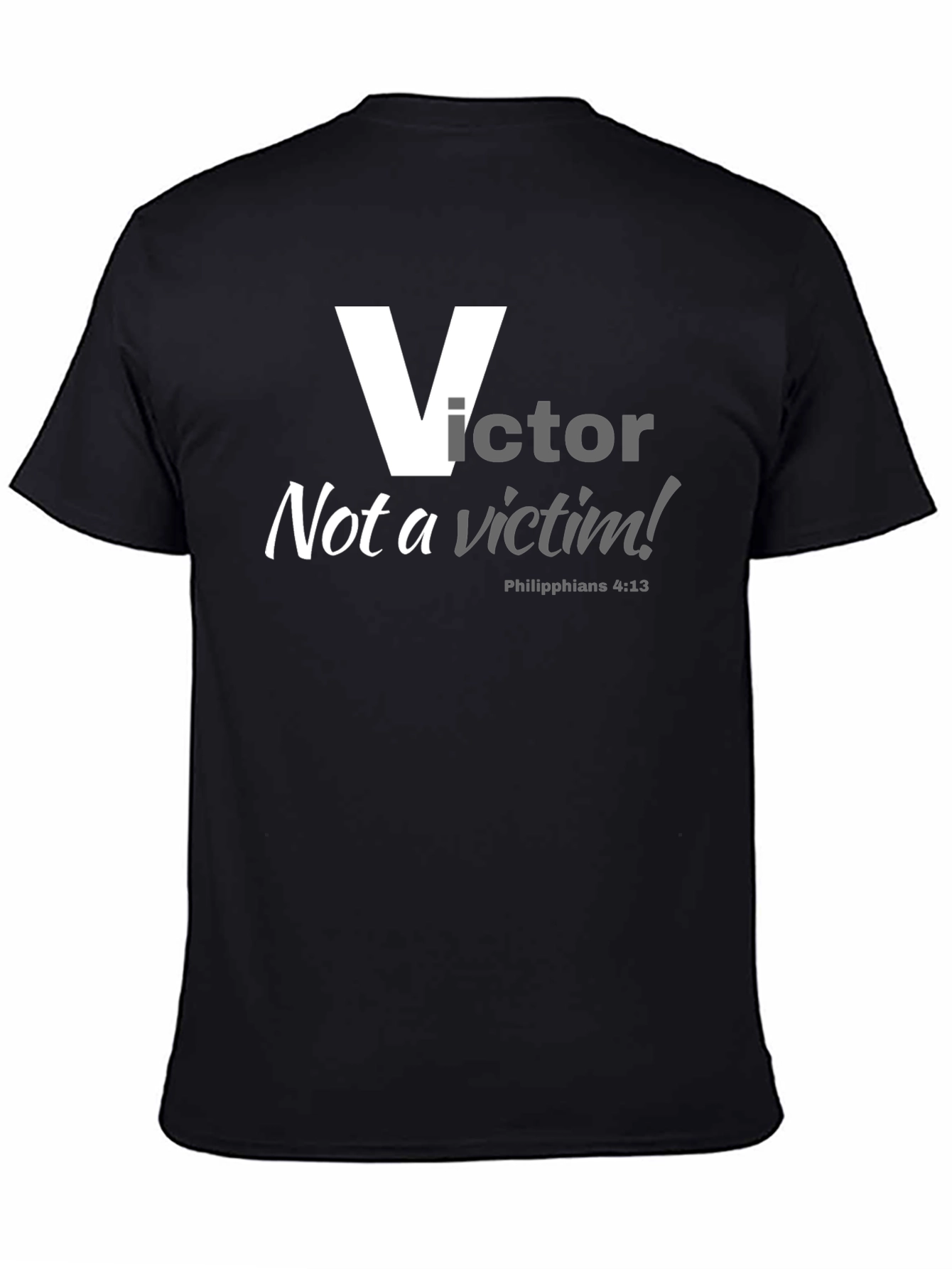 Victor Not a Victim T-Shirt Black Cotton Blend