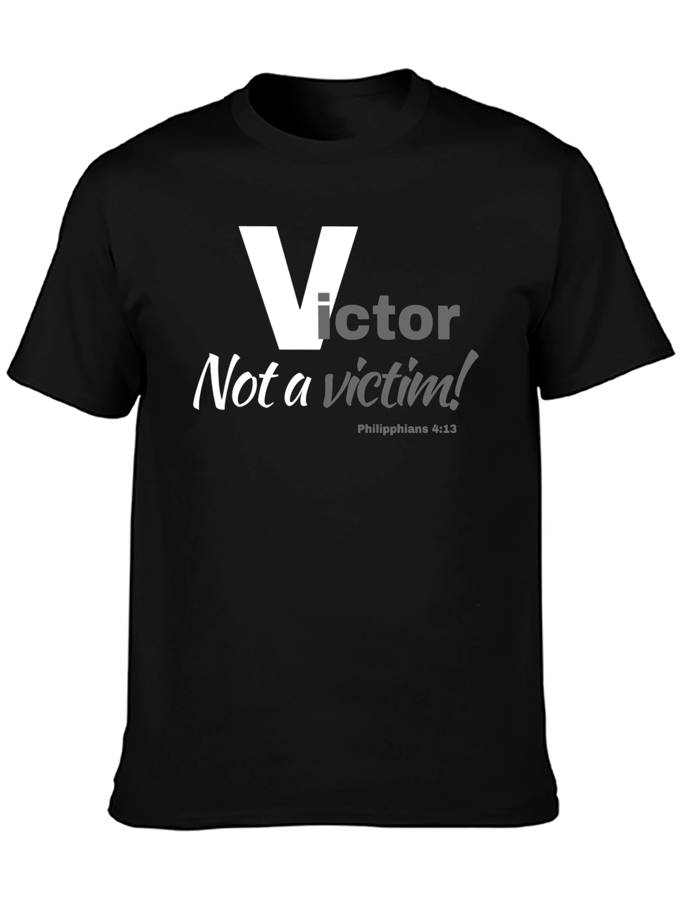 Victor Not a Victim T-Shirt Black Cotton Blend