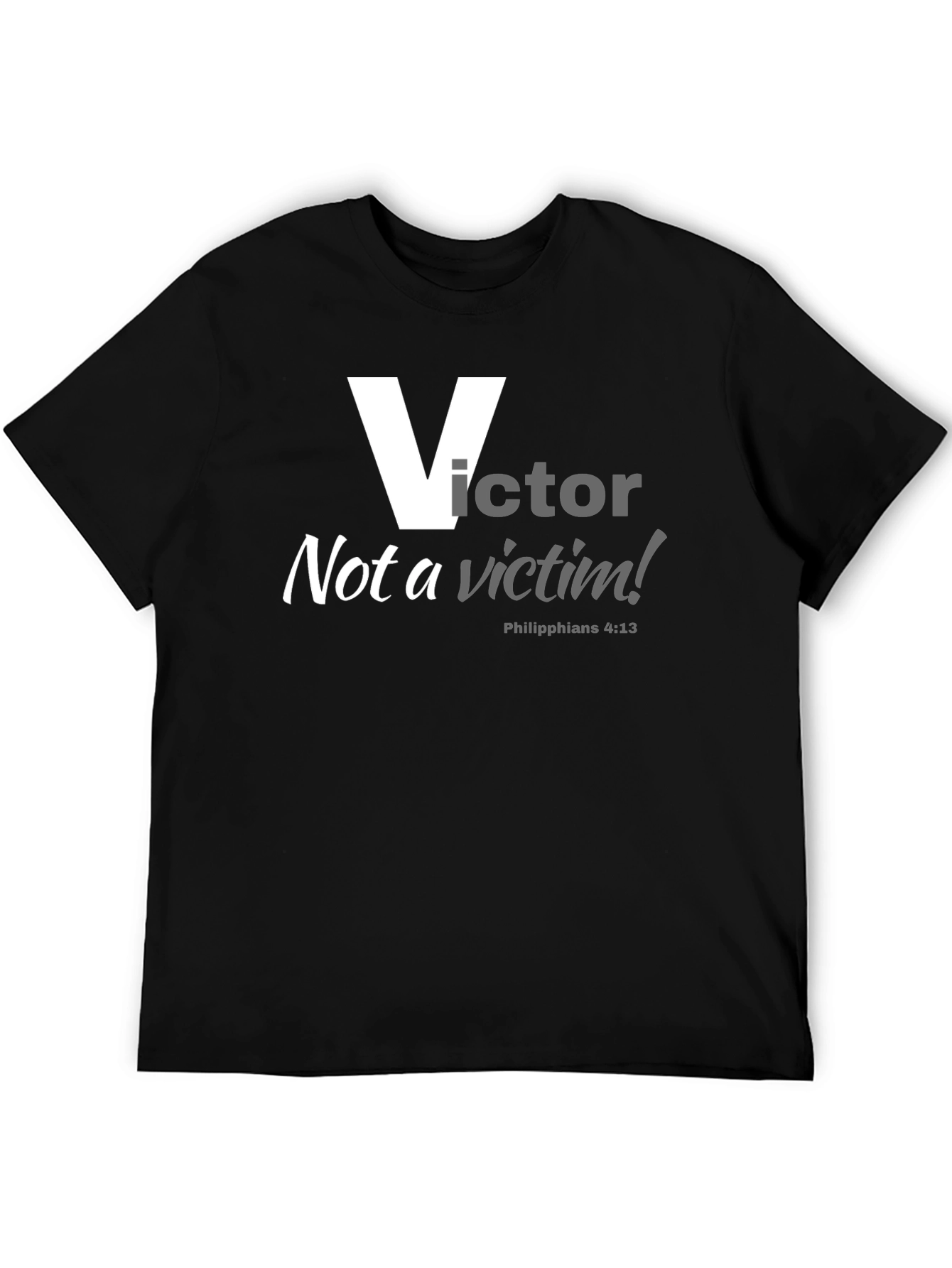 Victor Not a Victim T-Shirt Black Cotton Blend