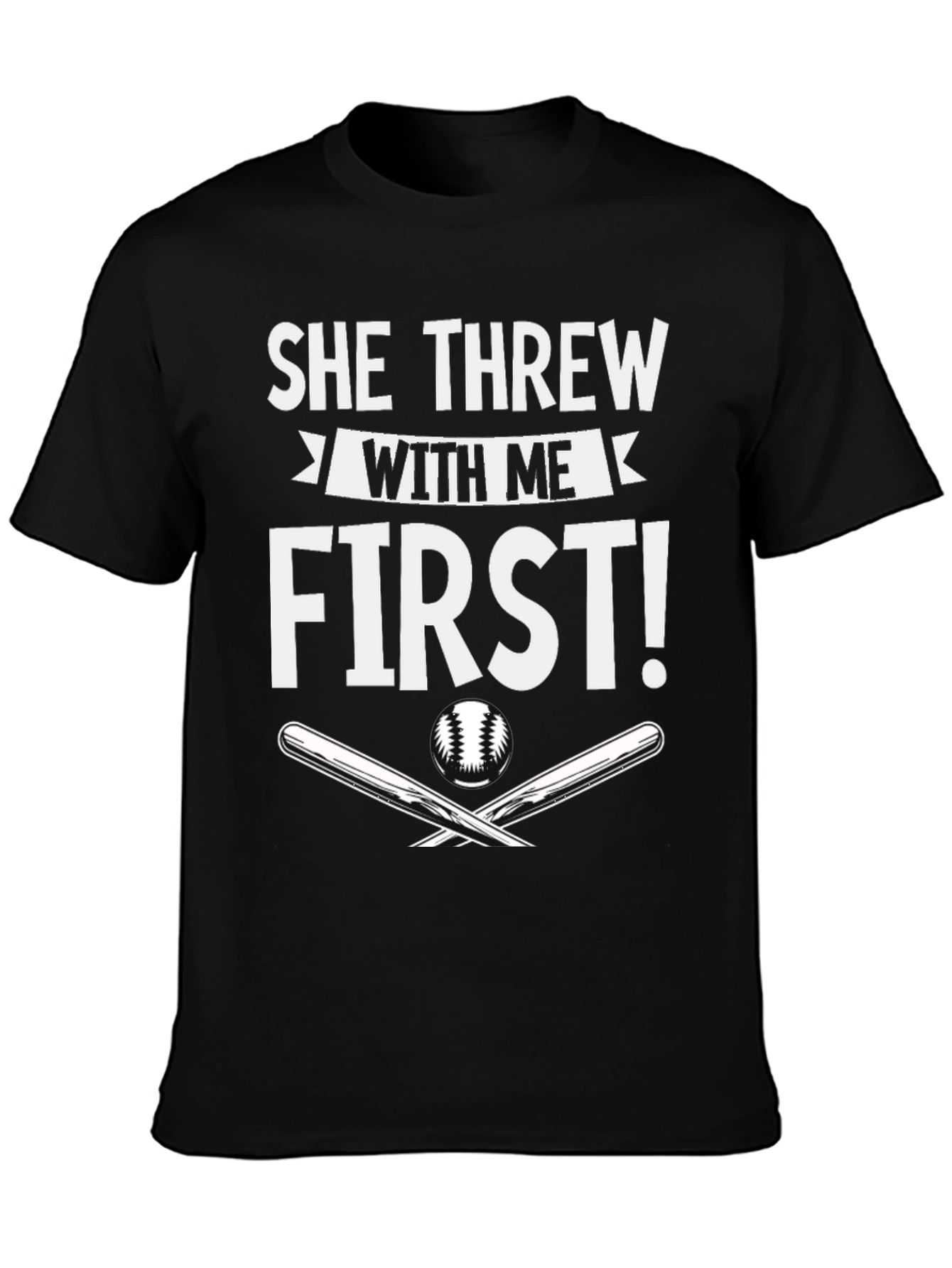 She Threw With Me First Baseball T-Shirt