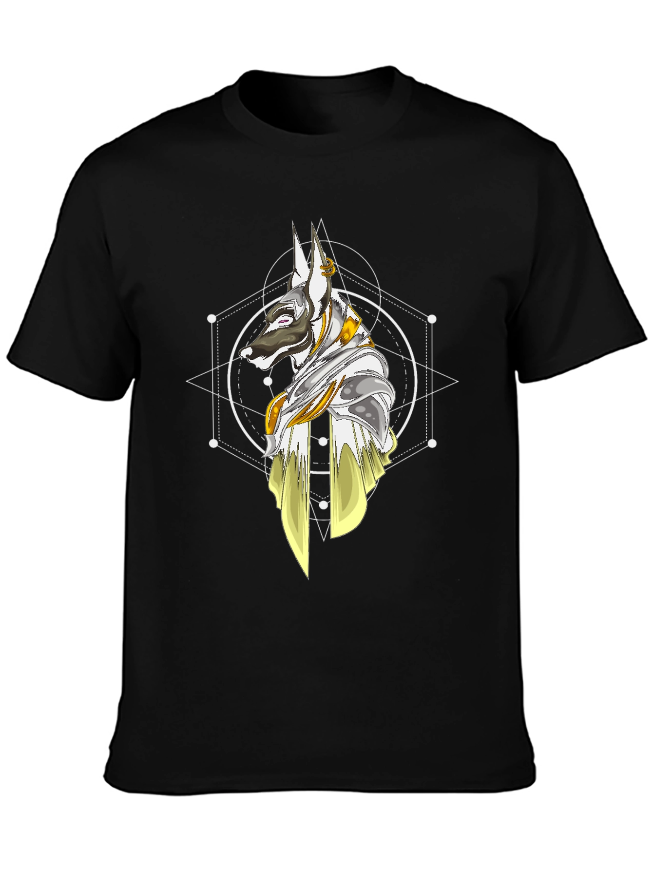 Anubis Geometric T-Shirt - Stylish Egyptian Dog God Tee