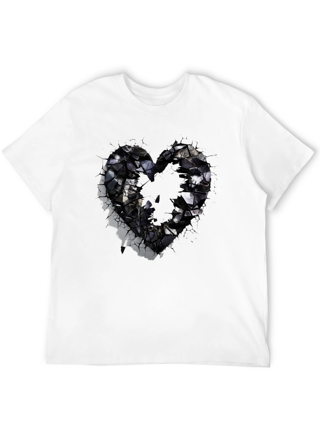 Shattered Heart Graphic Black T-Shirt