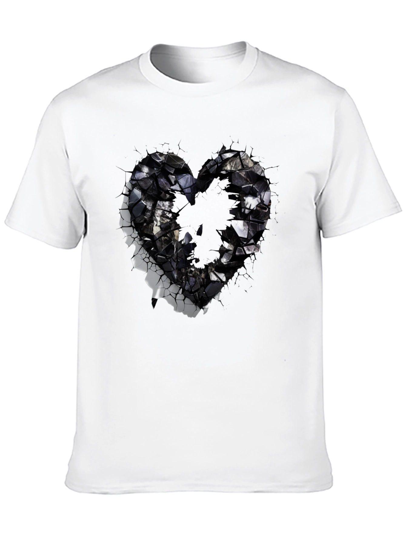 Shattered Heart Graphic Black T-Shirt