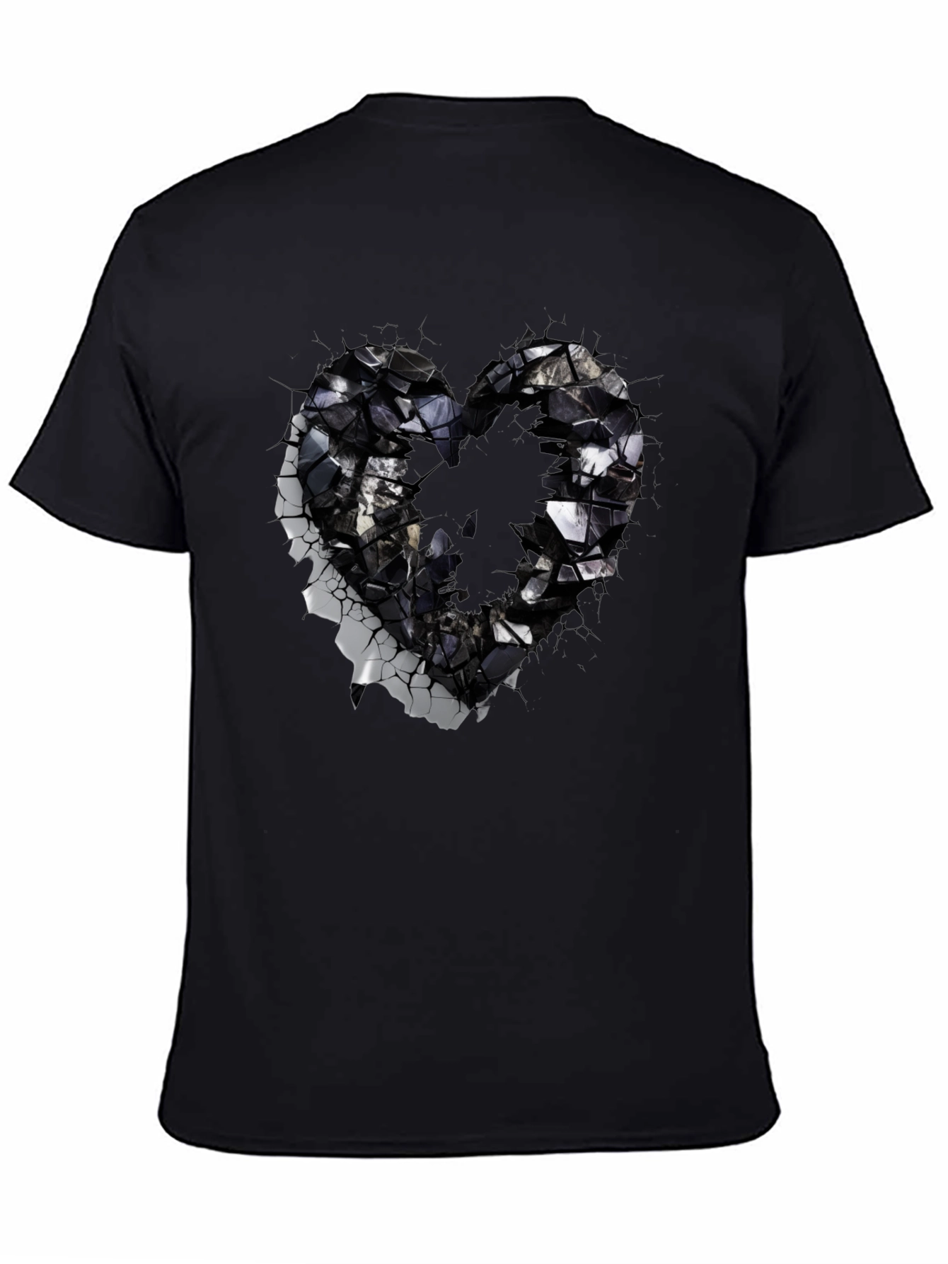 Shattered Heart Graphic Black T-Shirt