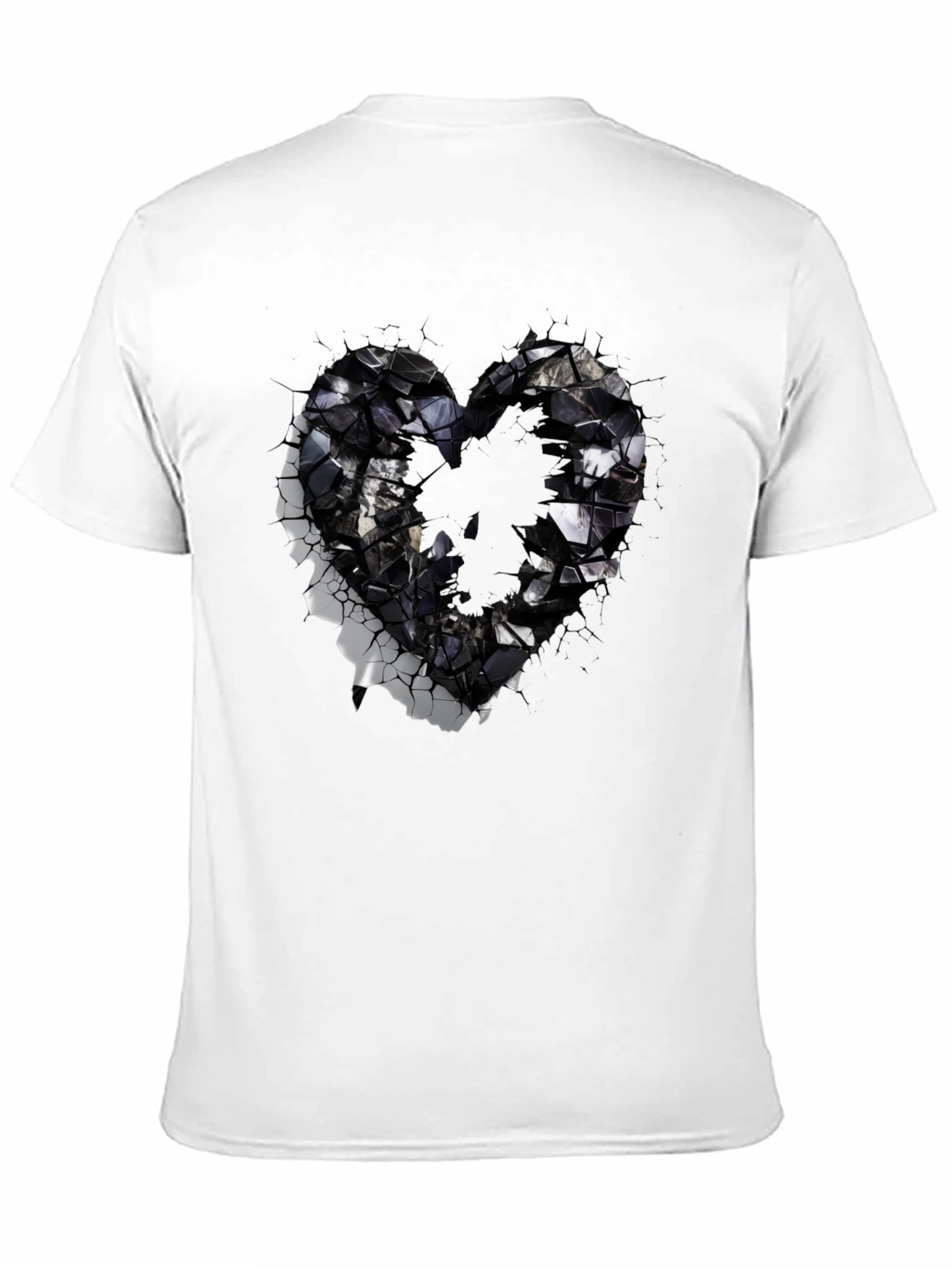 Shattered Heart Graphic Black T-Shirt