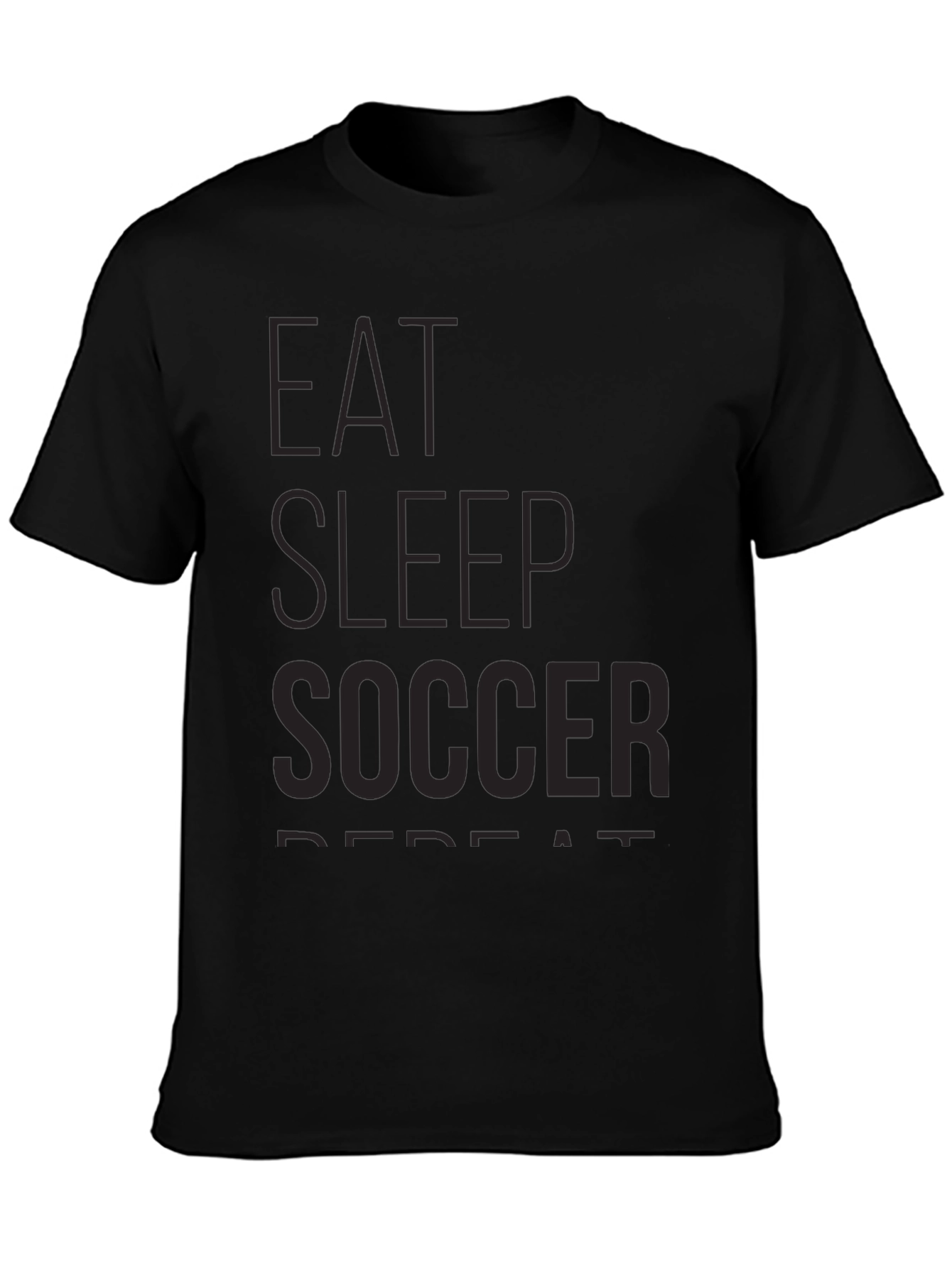 Eat Sleep Soccer Repeat - Black T-Shirt