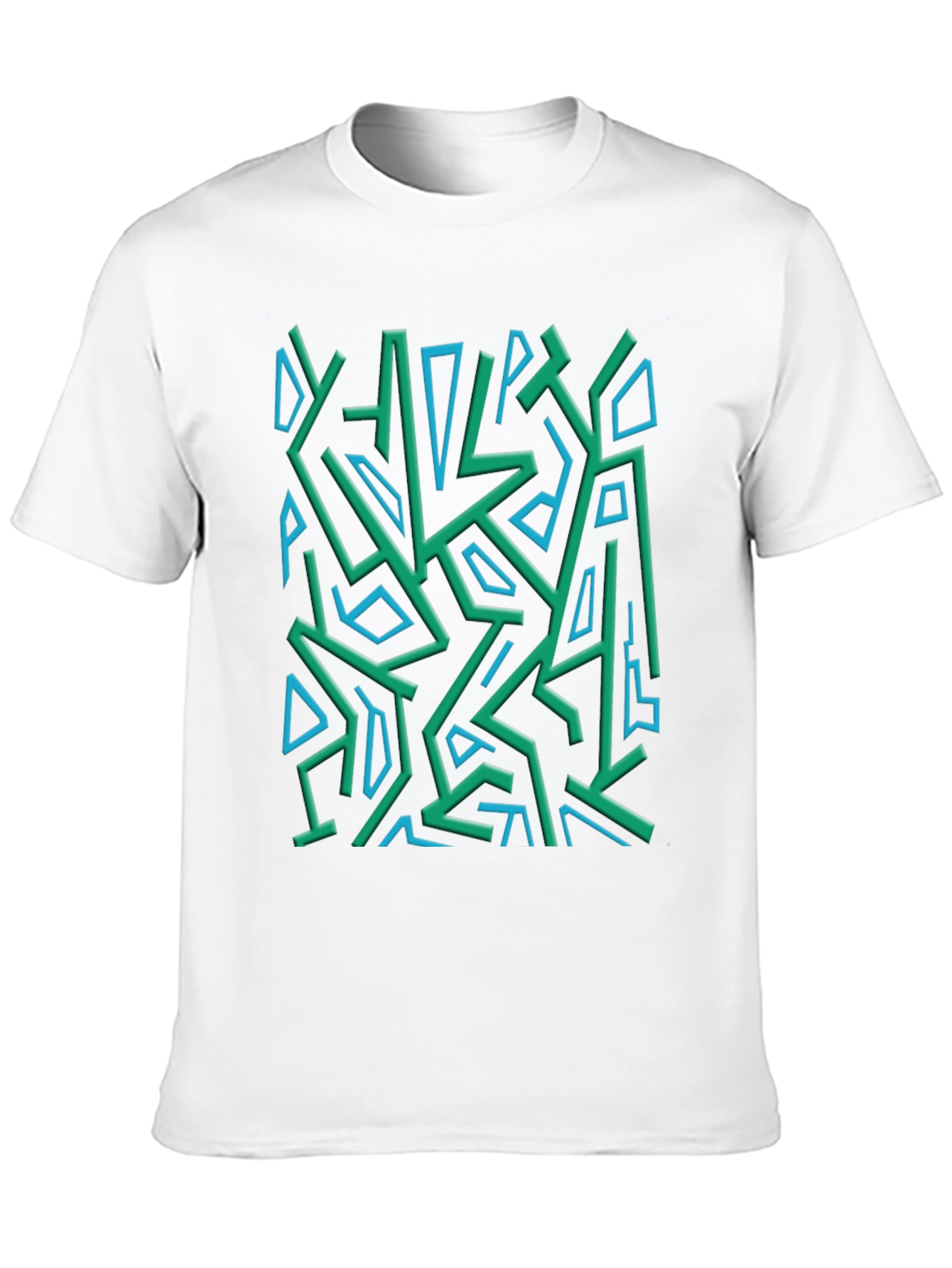 Abstract Geometric Print Crew Neck Tee