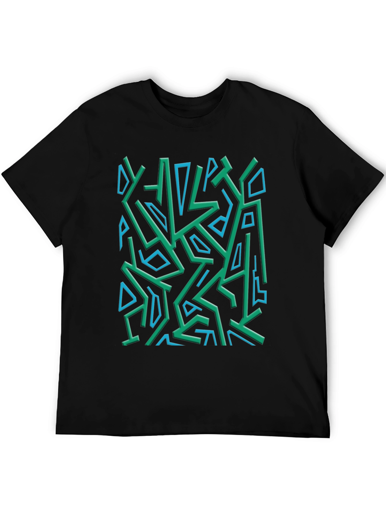 Abstract Geometric Print Crew Neck Tee