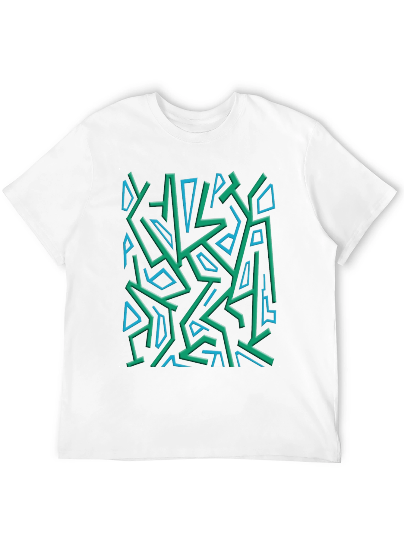 Abstract Geometric Print Crew Neck Tee