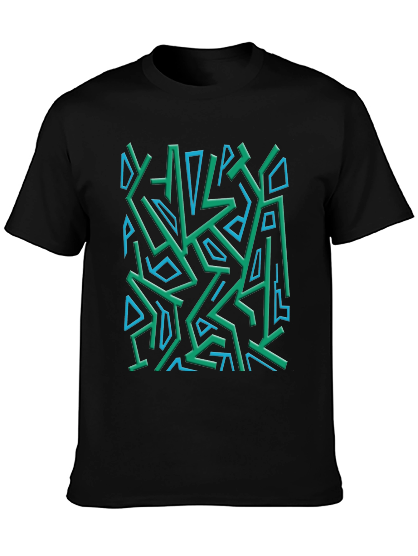 Abstract Geometric Print Crew Neck Tee