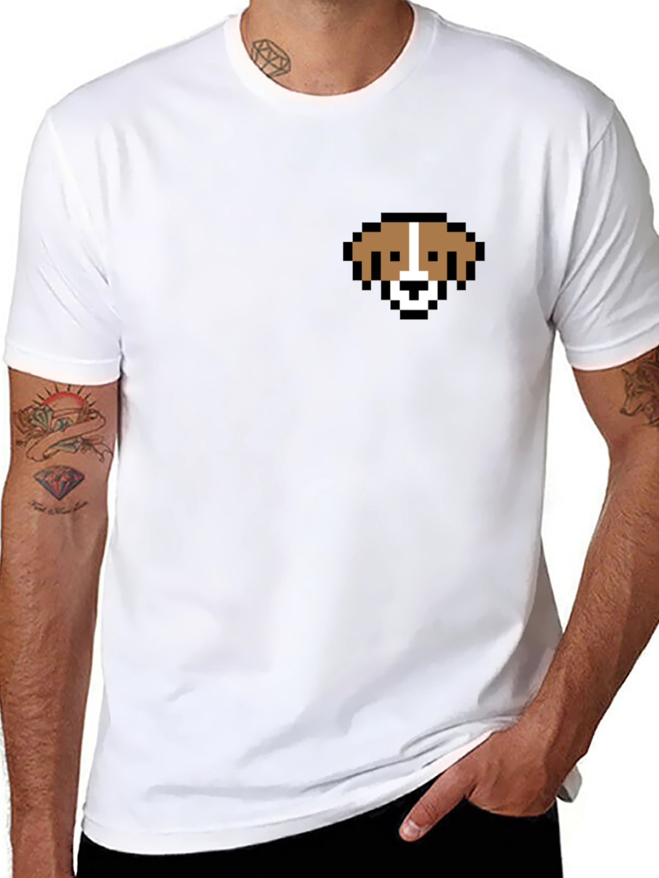 Pixel Dog T-Shirt - Cute Graphic Tee