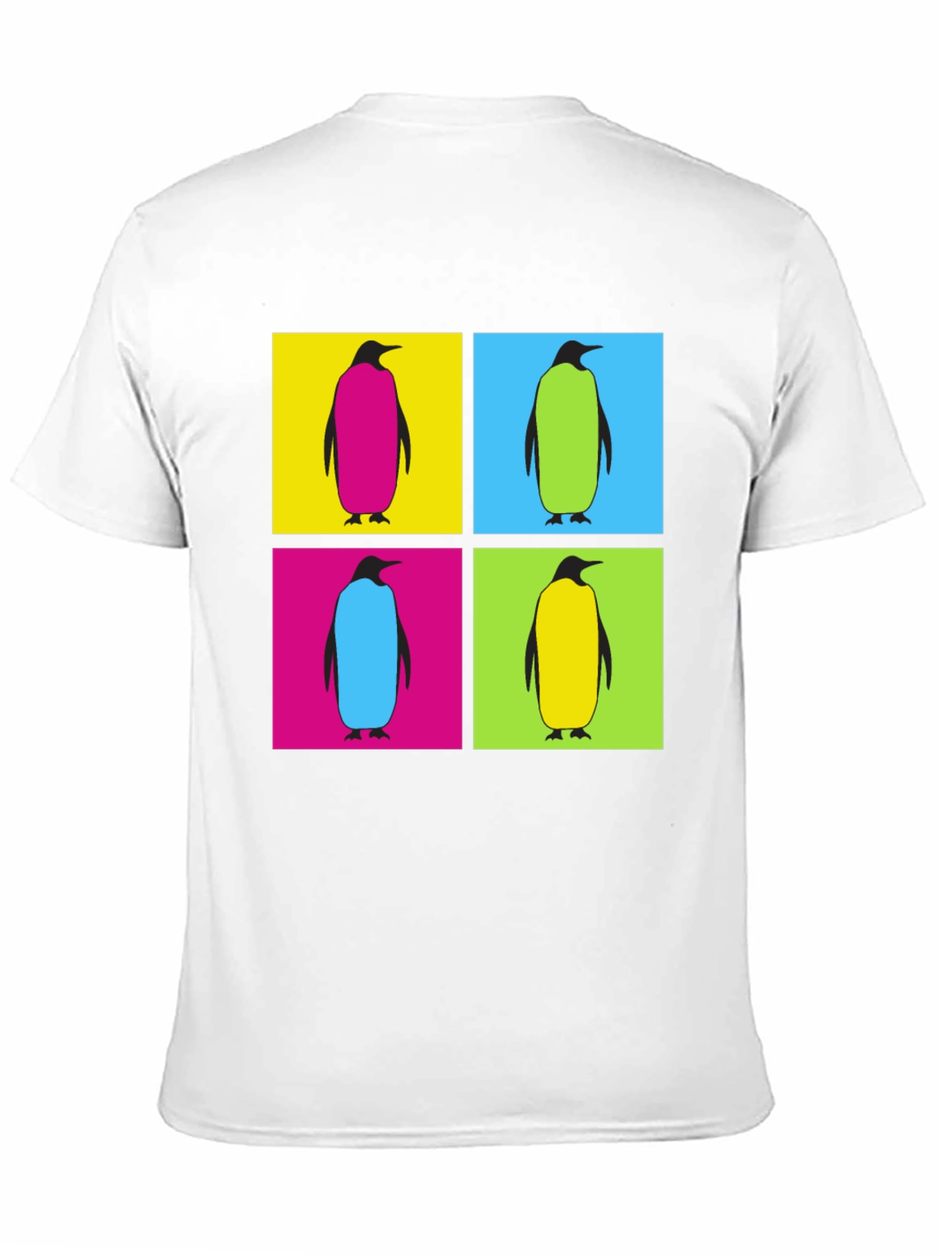 Penguin Pop Art Graphic T-Shirt - Black