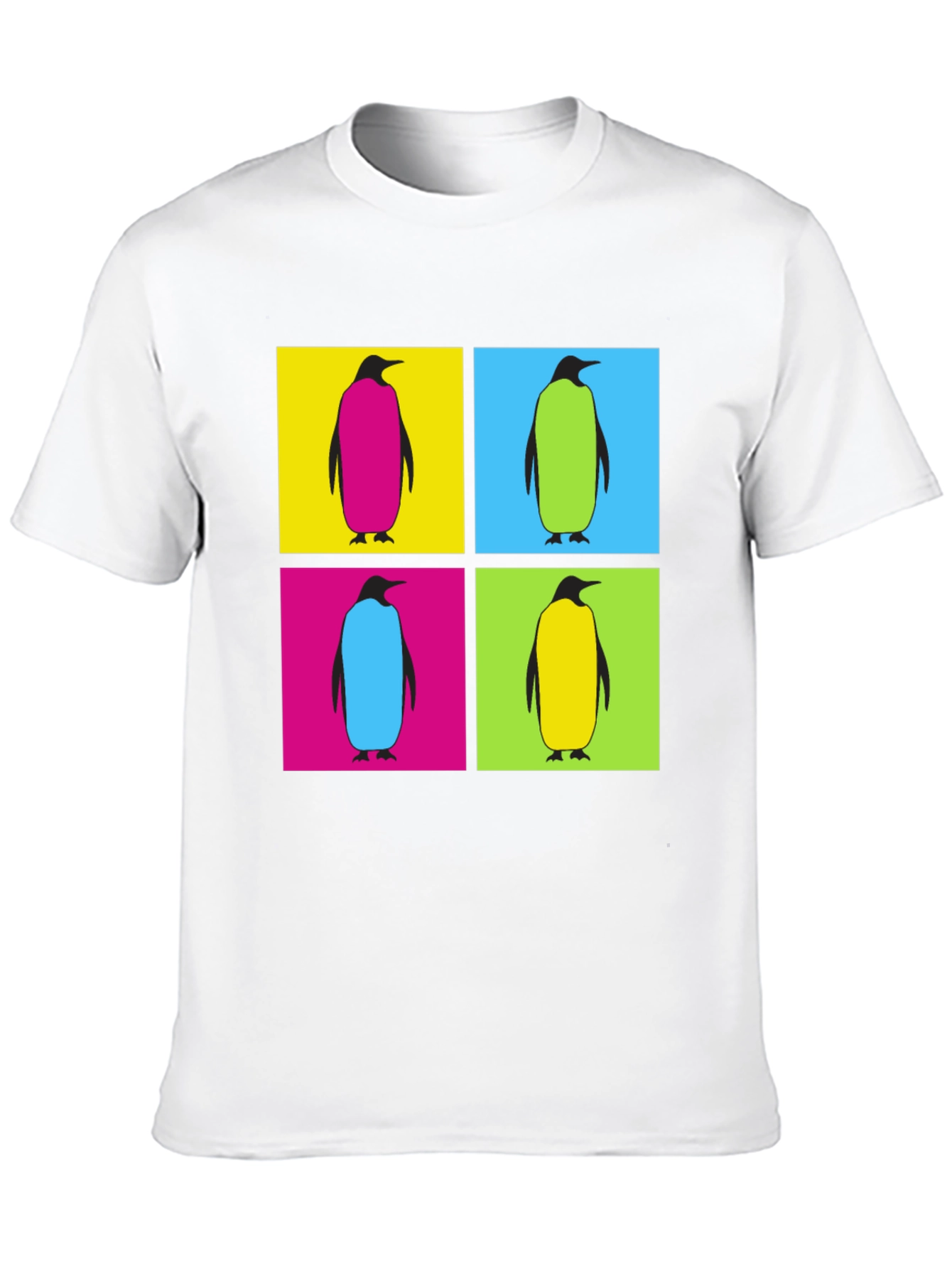 Penguin Pop Art Graphic T-Shirt - Black