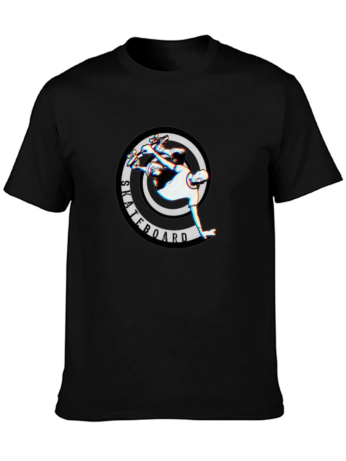 Skateboarder Graphic Tee - Stylish Black T-Shirt