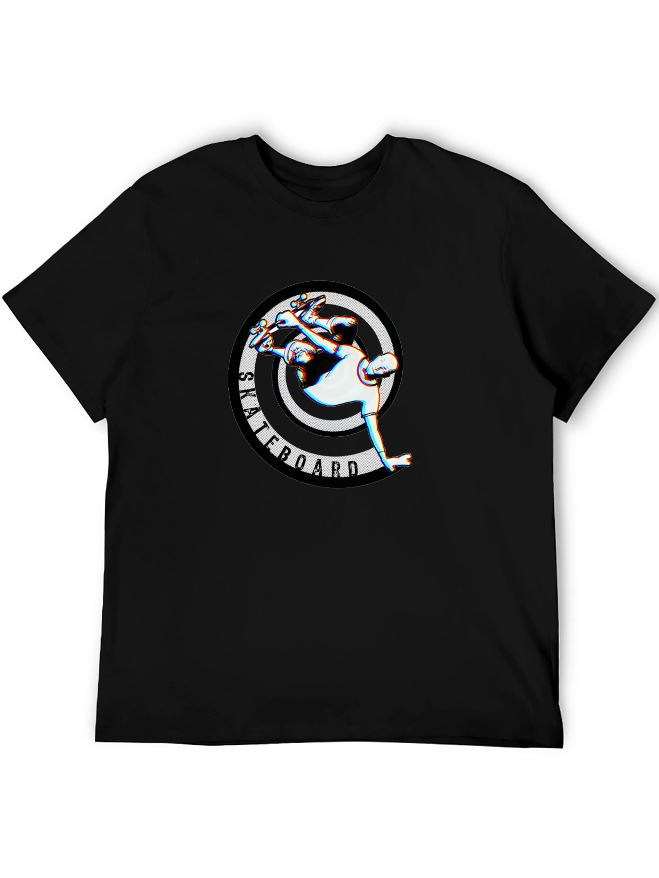 Skateboarder Graphic Tee - Stylish Black T-Shirt