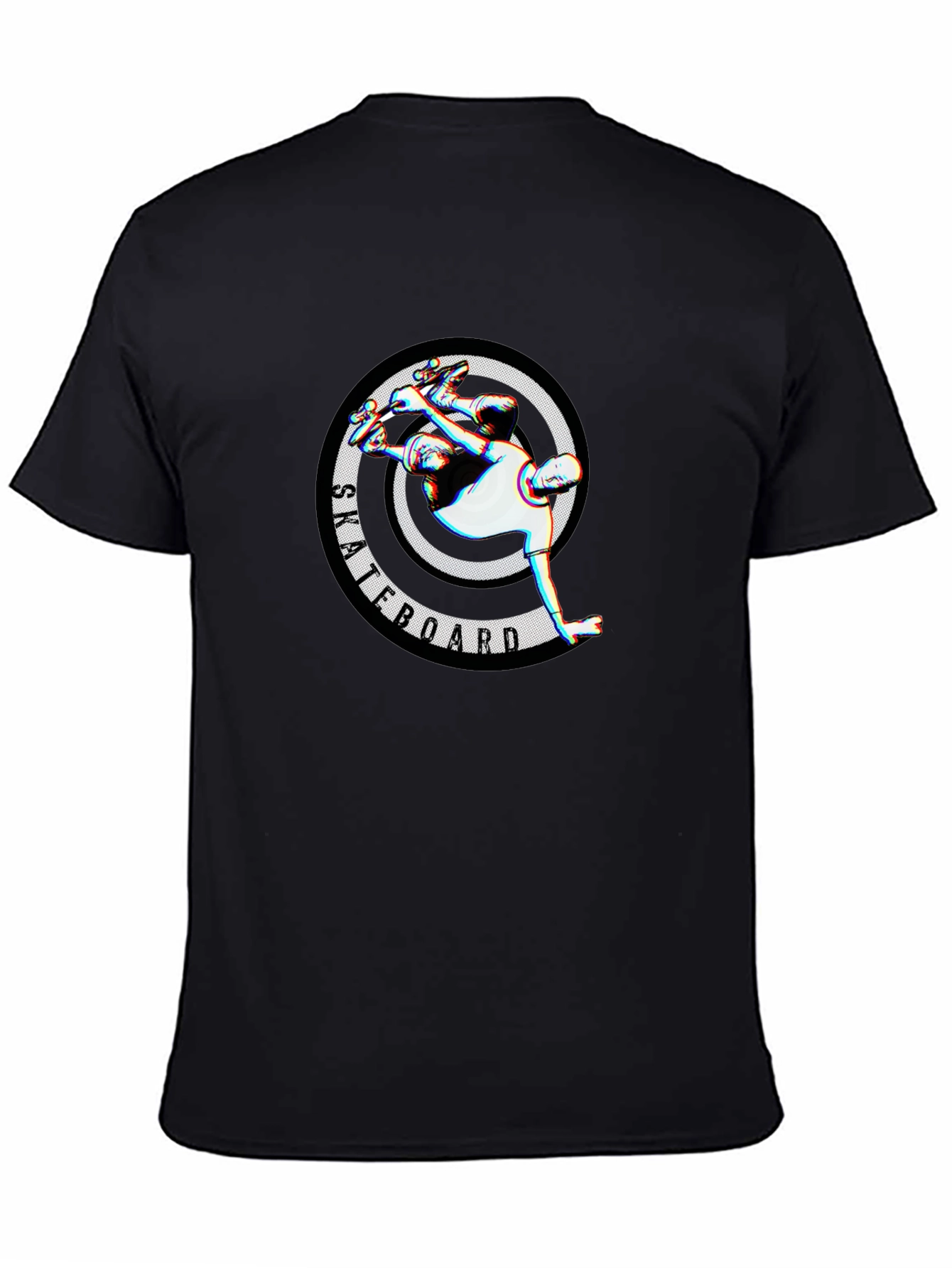 Skateboarder Graphic Tee - Stylish Black T-Shirt