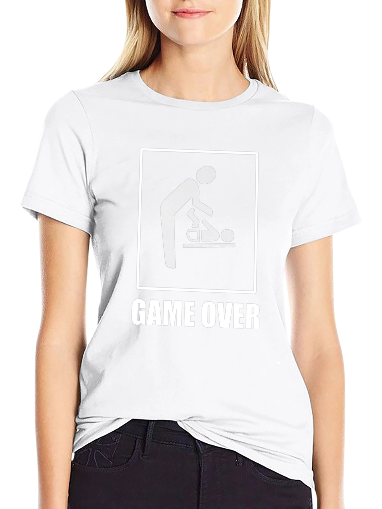 Game Over Dad Changing Baby Funny T-Shirt