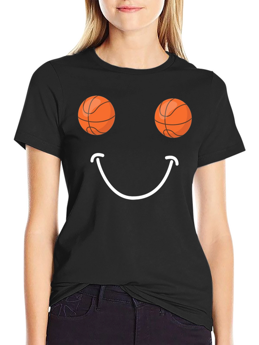 Basketball Smiley Face Graphic Tee