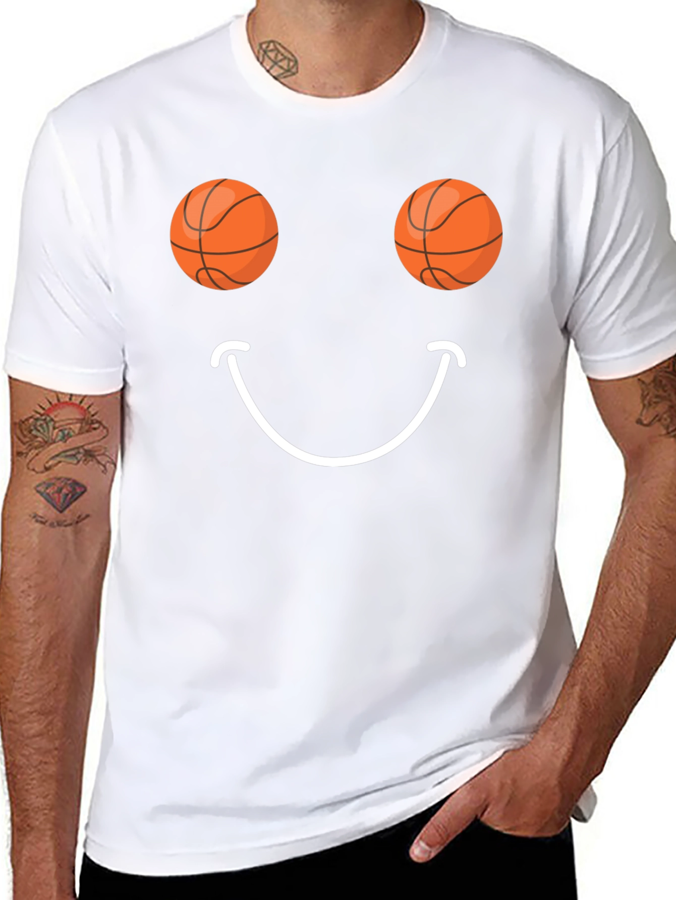 Basketball Smiley Face Graphic Tee