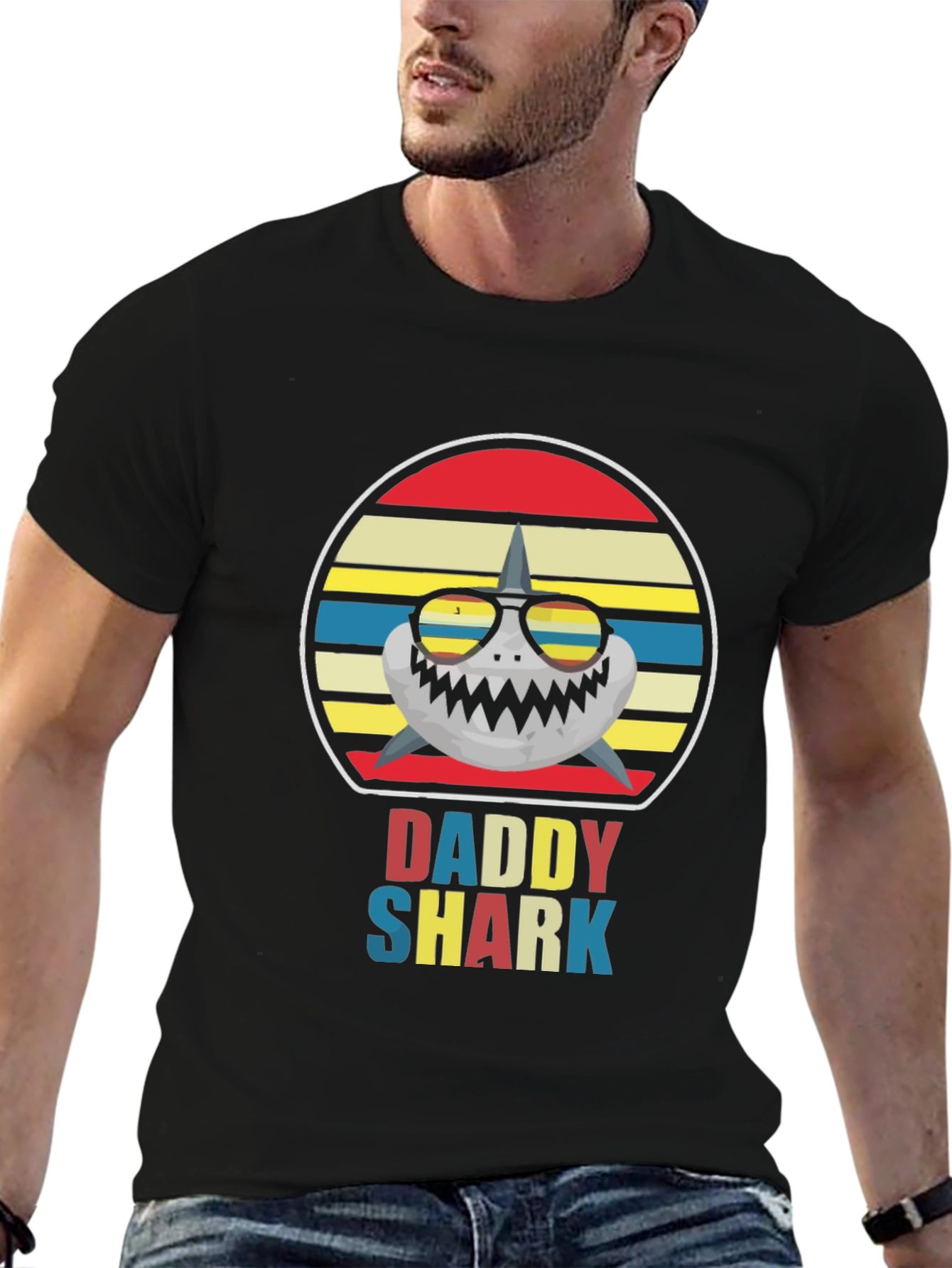Daddy Shark Graphic Tee - Fun Family Apparel