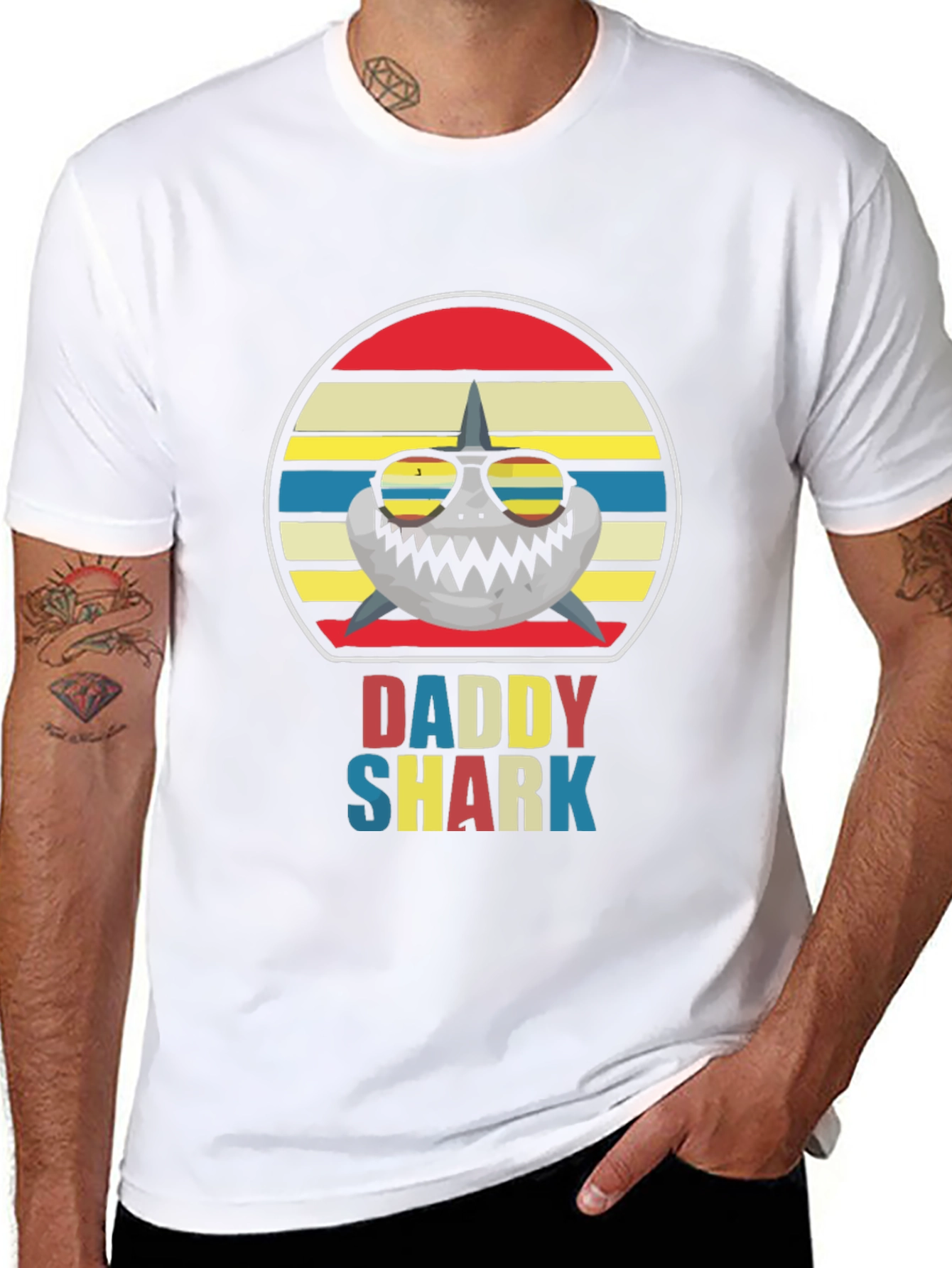 Daddy Shark Graphic Tee - Fun Family Apparel