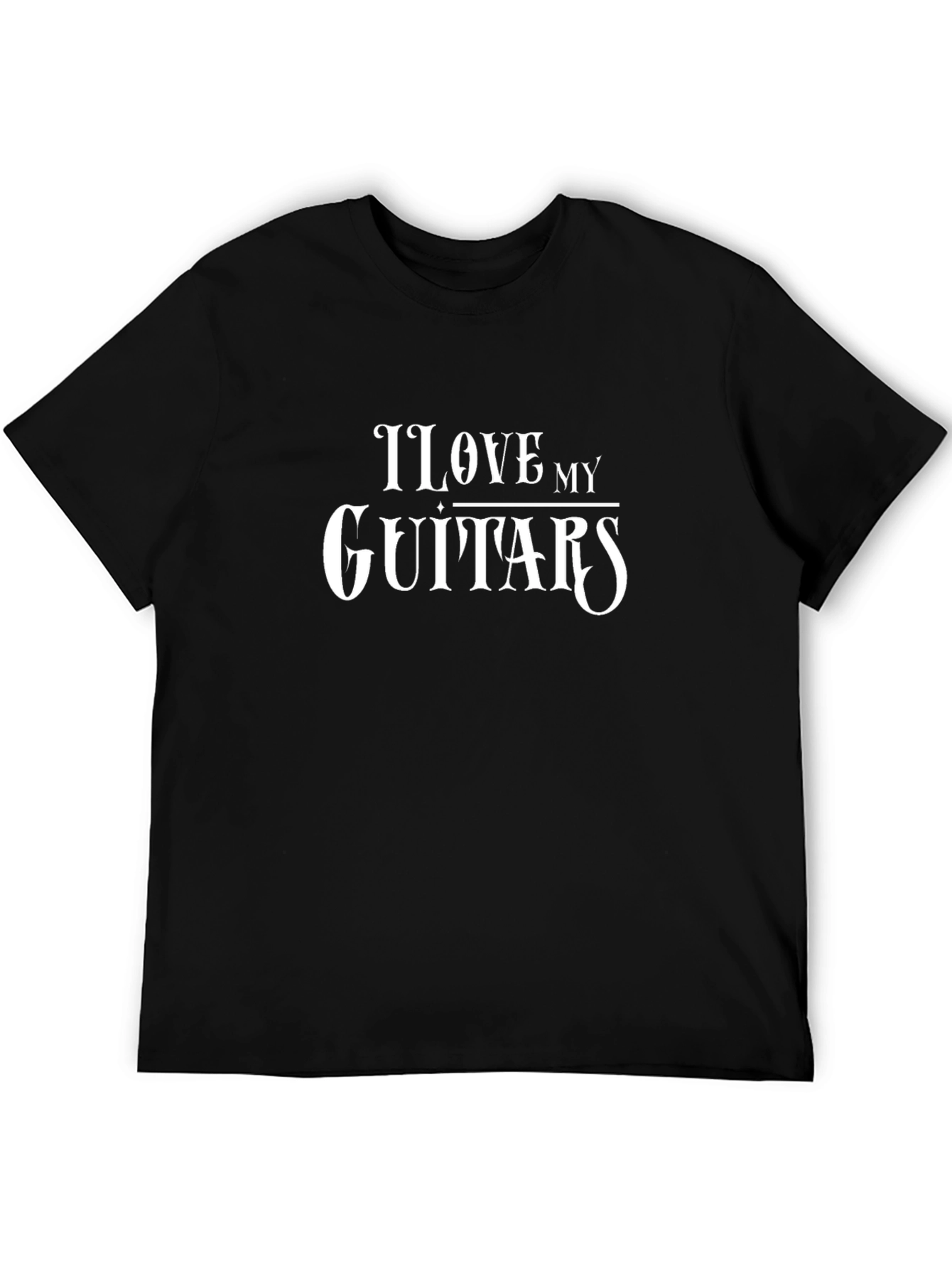 I Love My Guitars Black T-Shirt
