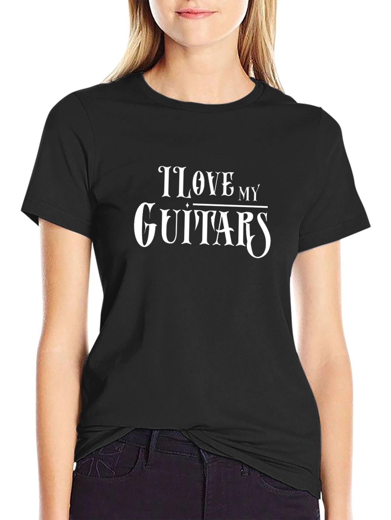 I Love My Guitars Black T-Shirt