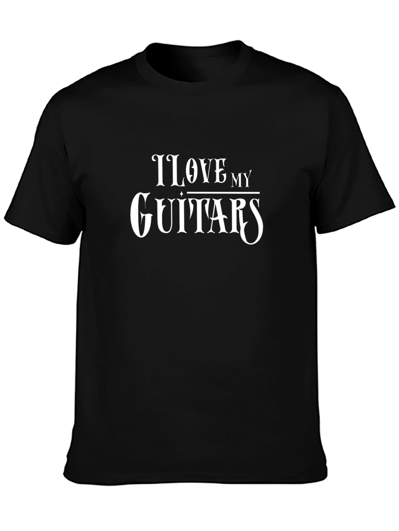 I Love My Guitars Black T-Shirt