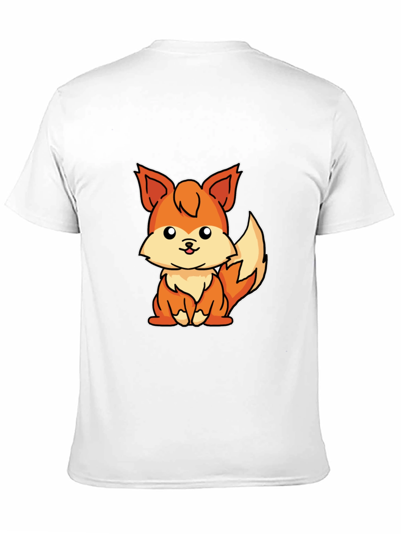 Cute Cartoon Fox Graphic T-Shirt - Unisex Black Tee