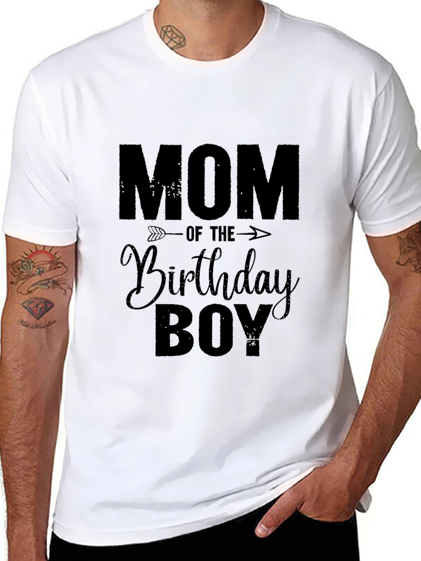Mom of the Birthday Boy Black T-Shirt