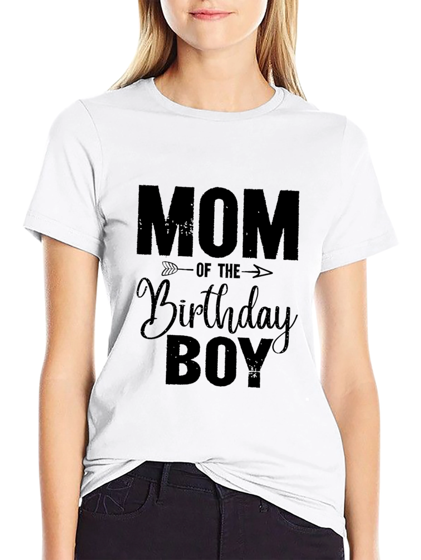 Mom of the Birthday Boy Black T-Shirt