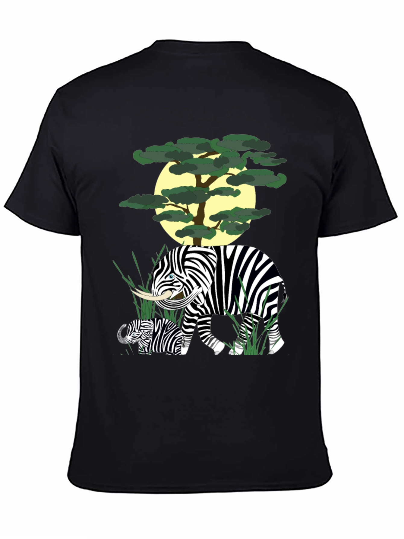 Zebra Elephant Graphic Tee - Unique Animal Print Shirt