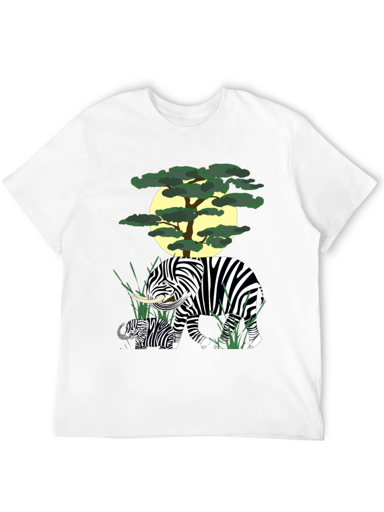 Zebra Elephant Graphic Tee - Unique Animal Print Shirt
