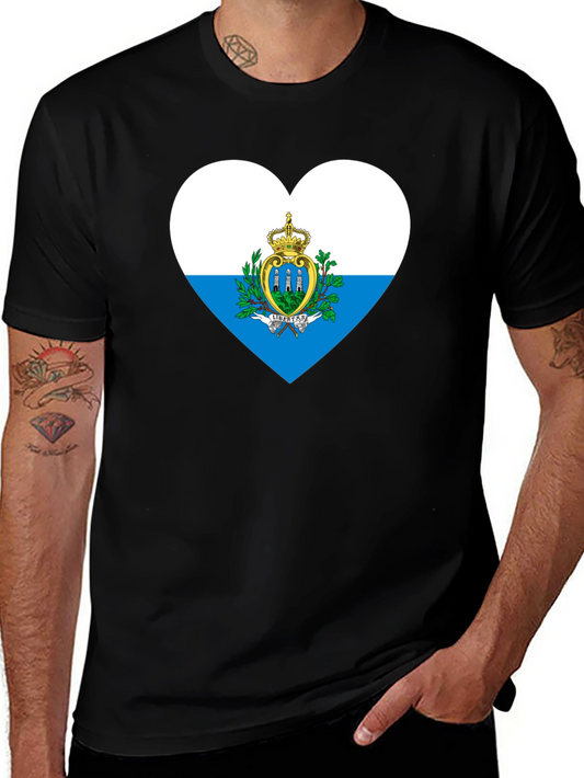 San Marino Flag Heart T-Shirt