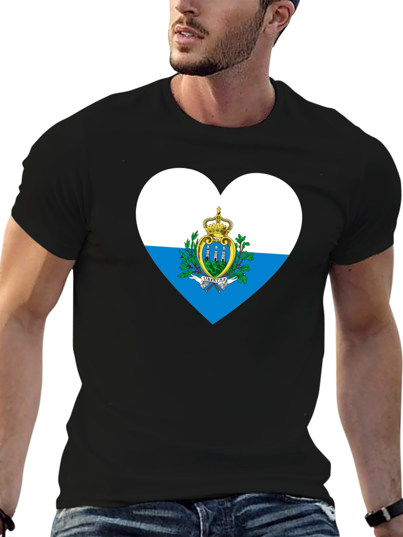 San Marino Flag Heart T-Shirt
