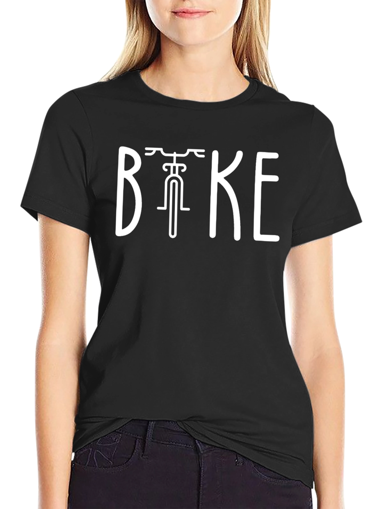 Cool Biker Graphic Tee - Black Cotton Blend