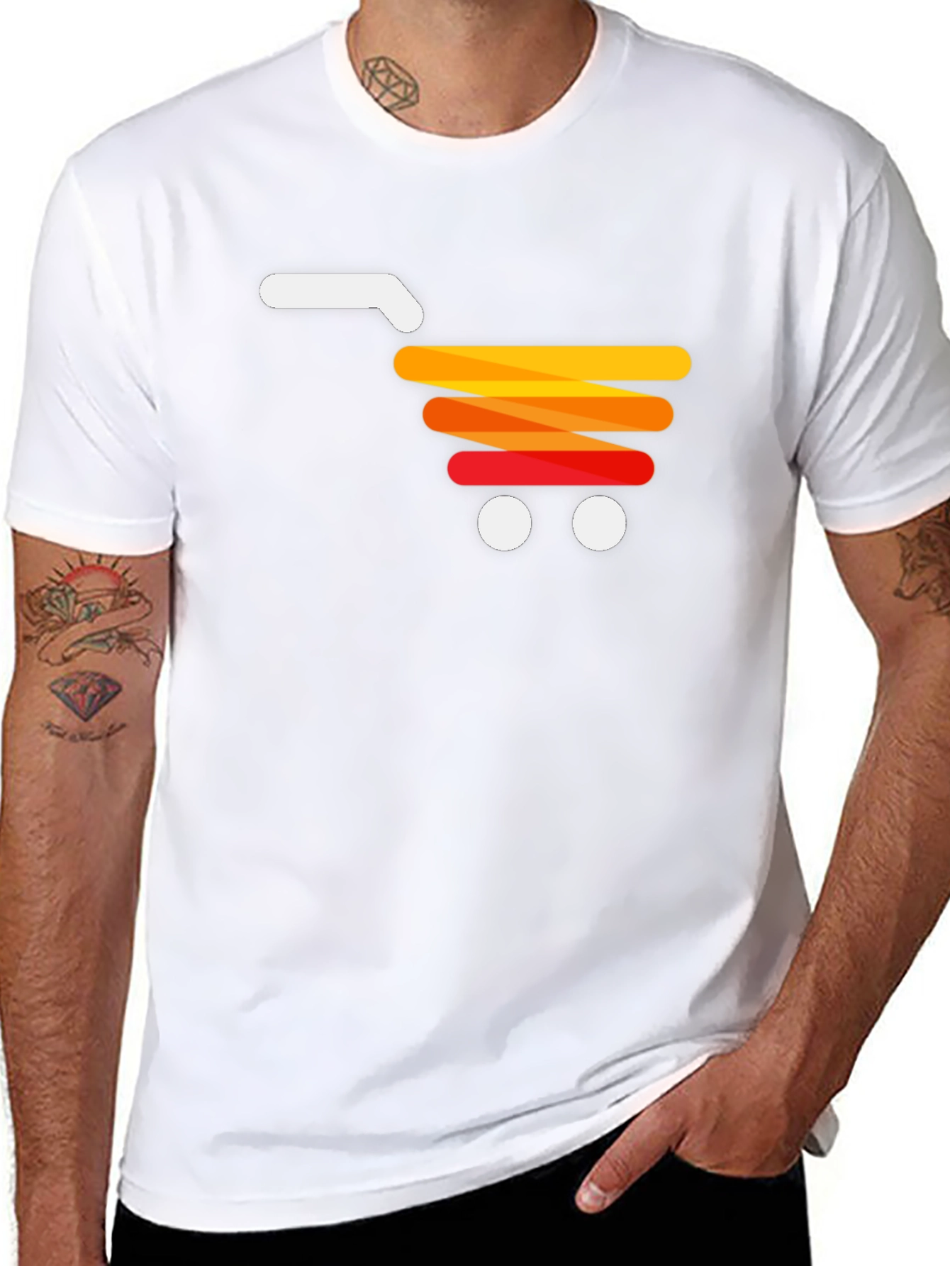 Modern Shopping Cart Graphic T-Shirt
