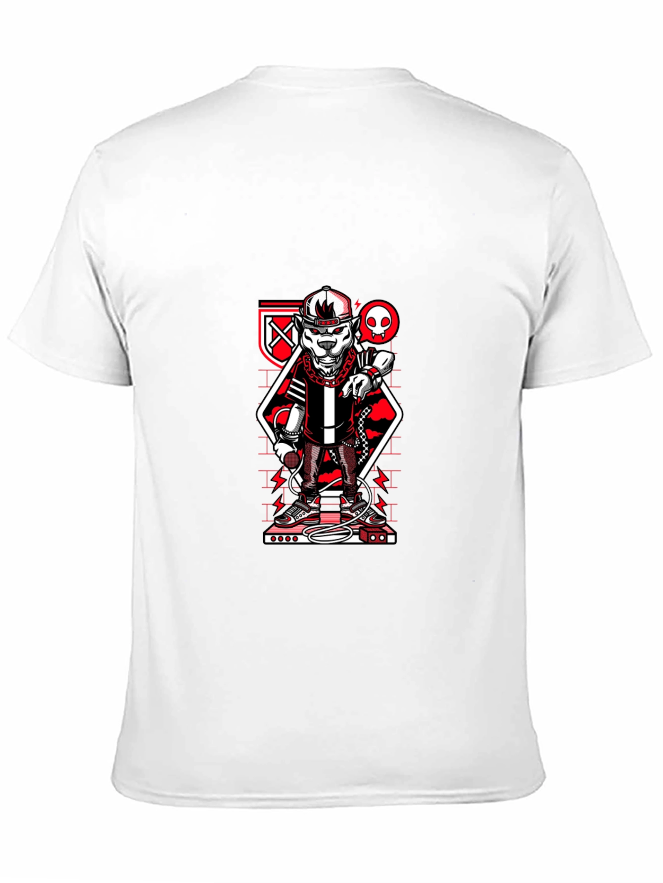 Urban Style Graphic Tee - Red & Black