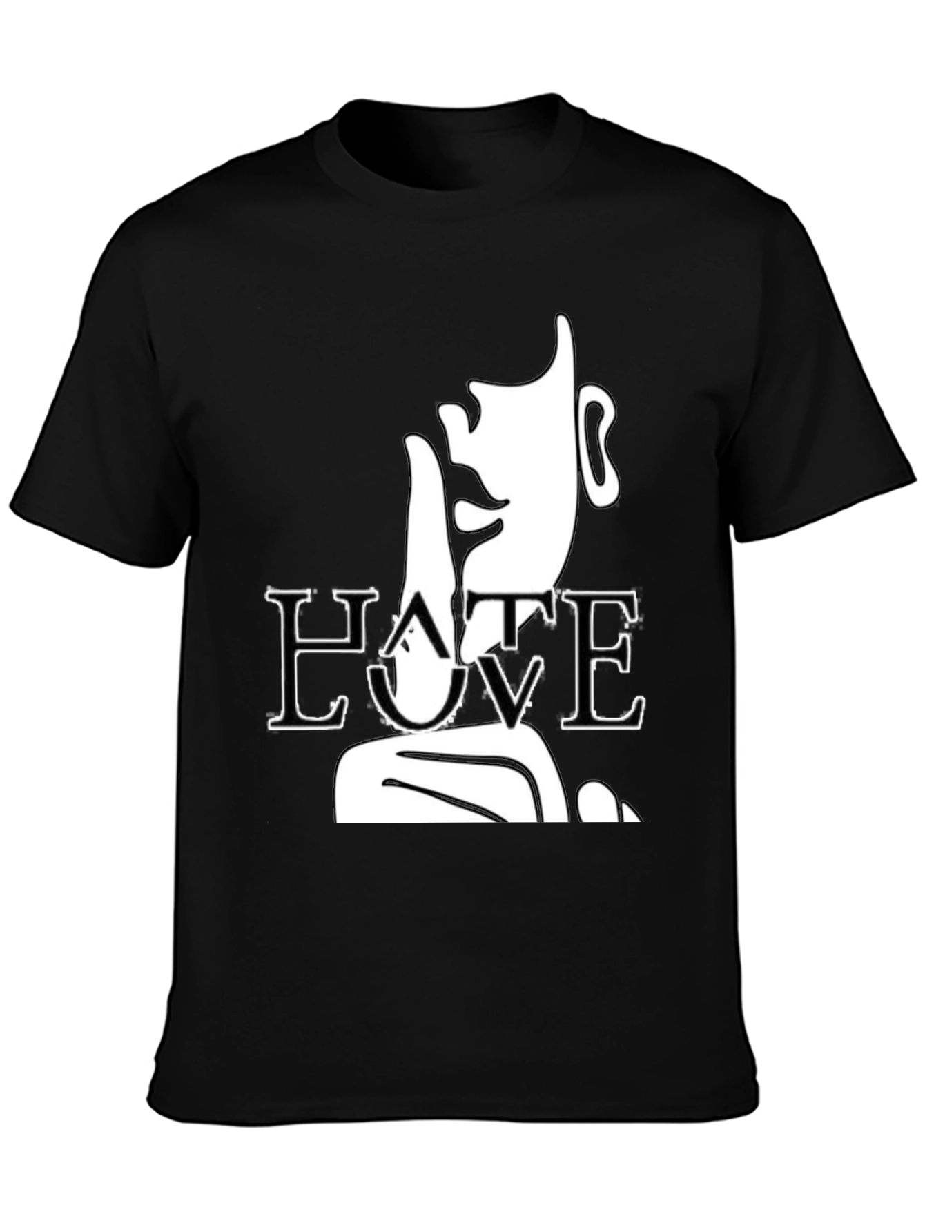 Hate Love Graphic T-Shirt - Black