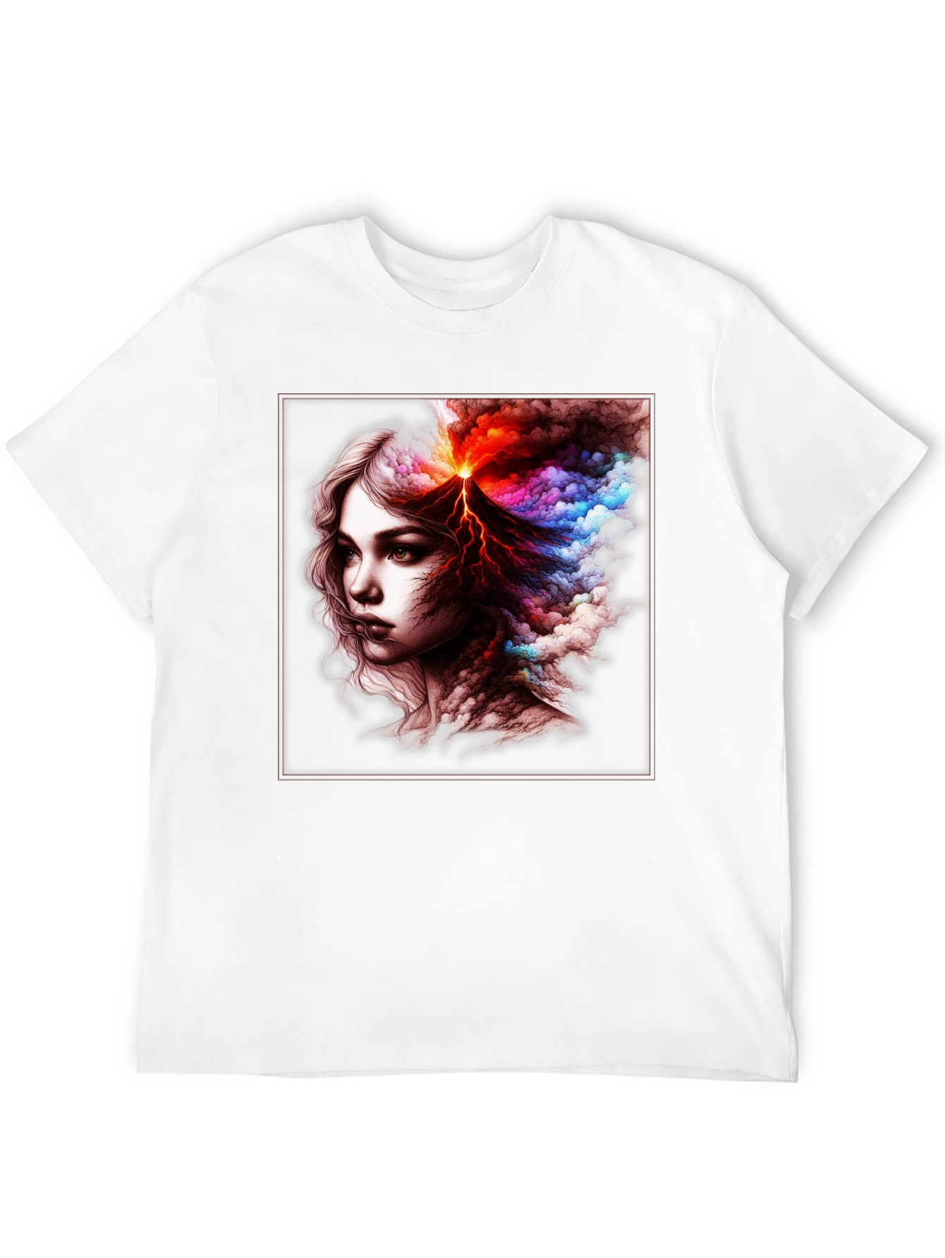 Volcano Woman Graphic T-Shirt - Unique Art Tee