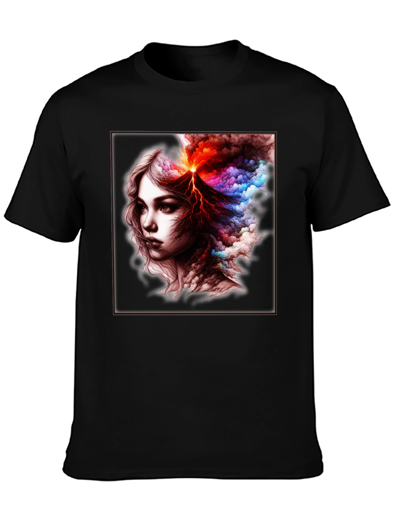 Volcano Woman Graphic T-Shirt - Unique Art Tee