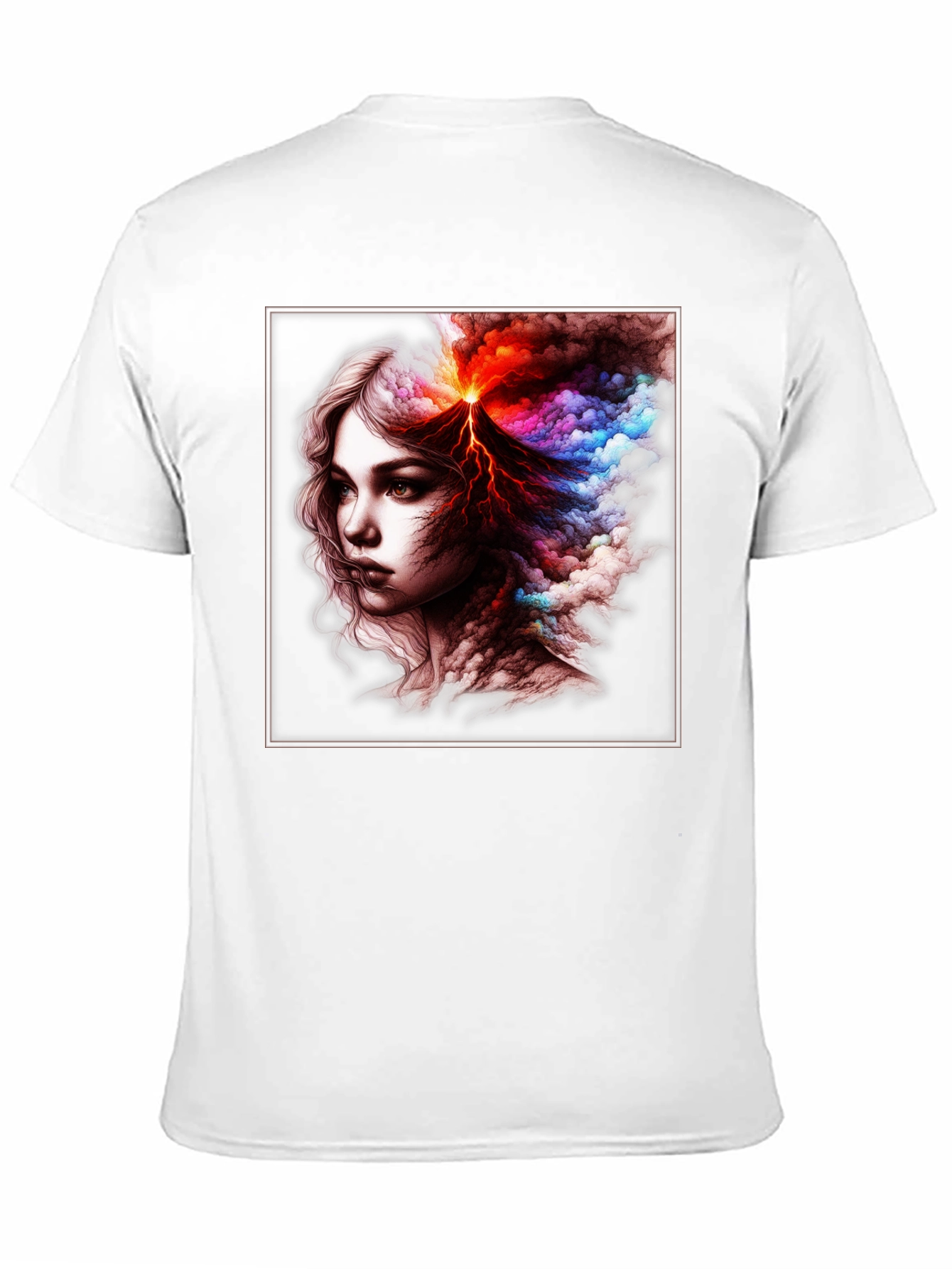Volcano Woman Graphic T-Shirt - Unique Art Tee