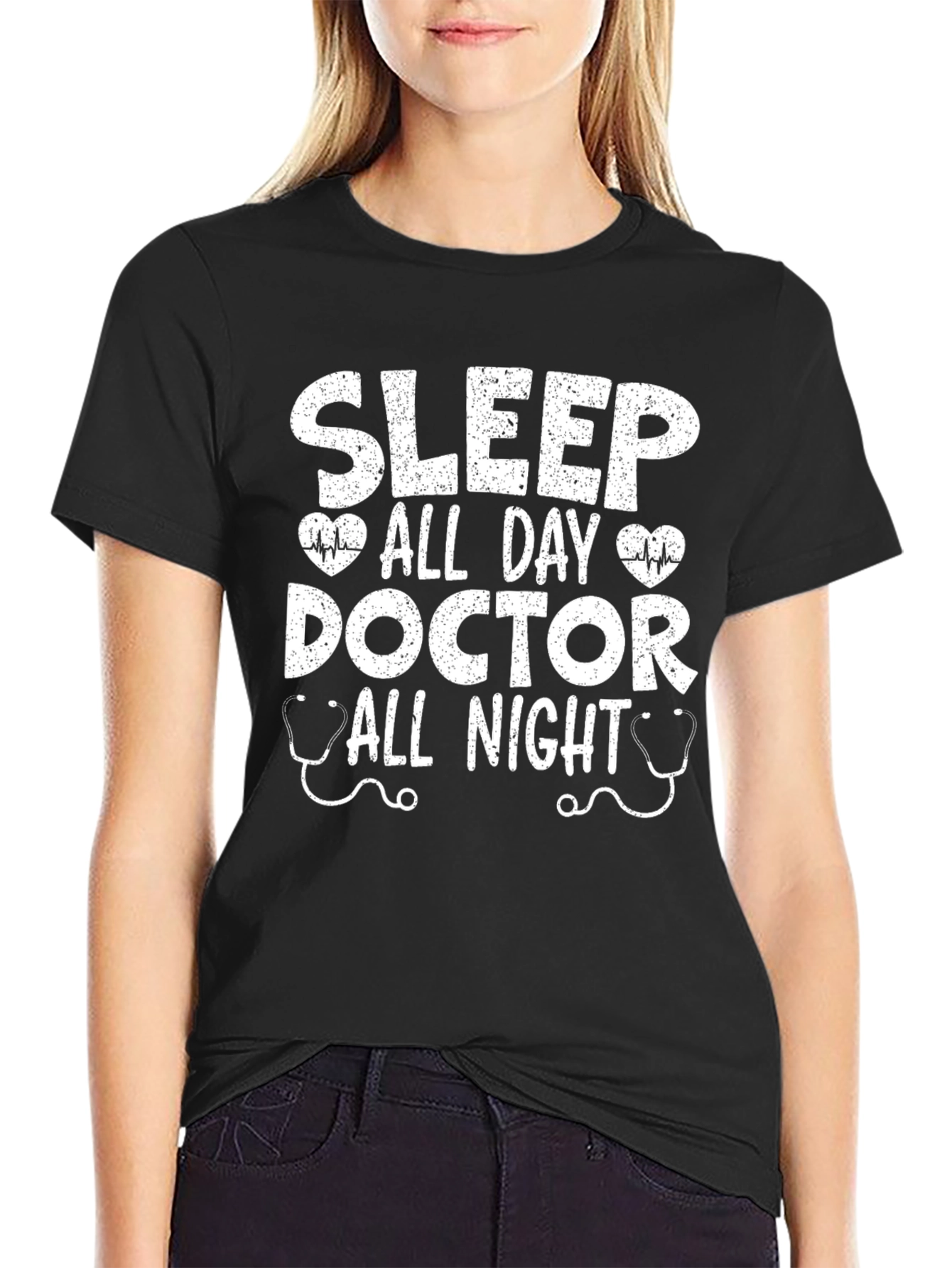 Doctor Sleep All Day All Night Black T-Shirt
