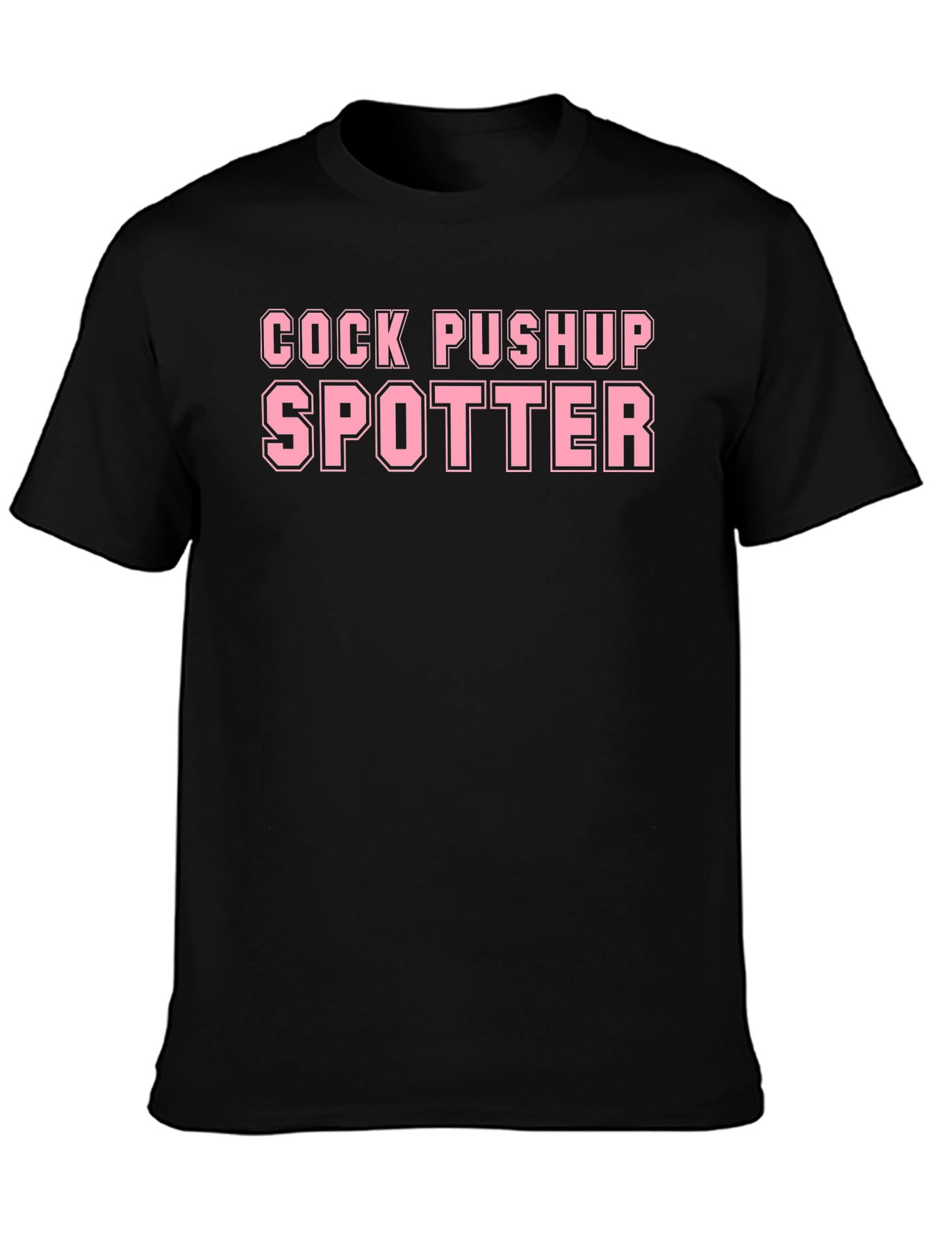 Cock Pushup Spotter Adult Humor Novelty Graphic T-Shirt